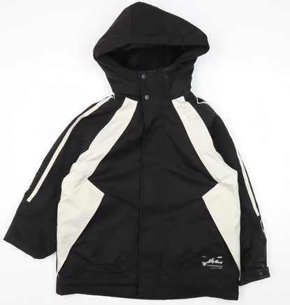 Additional front view of Star&Dot boys’ black hooded parka jacket - 11 years