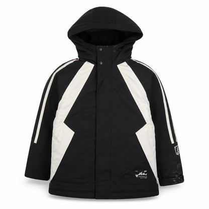 Front view of Star&Dot boys’ black hooded parka jacket - 11 years