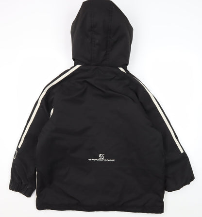 Back view of Star&Dot boys’ black hooded parka jacket - 11 years