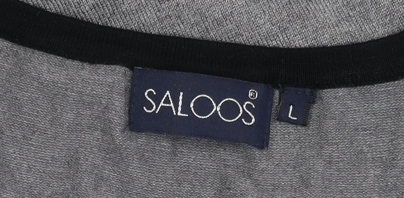 Saloos Women's Grey Cardigan Size L Knit Beaded