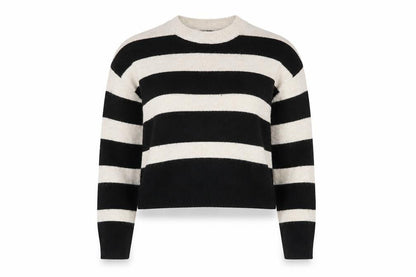 New Look Women’s Black Ivory Striped Pullover Jumper M