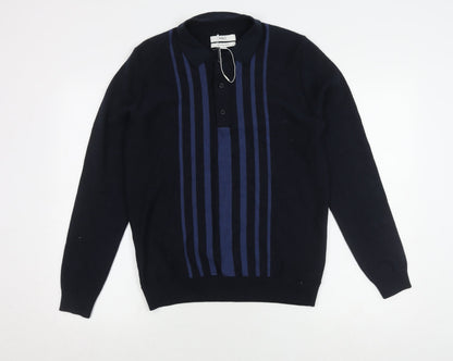 Marks & Spencer Men's Blue Striped Pullover Jumper S