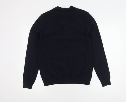 Marks & Spencer Men's Blue Striped Pullover Jumper S