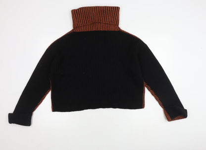 Topshop Women's Roll Neck Striped Pullover Jumper S