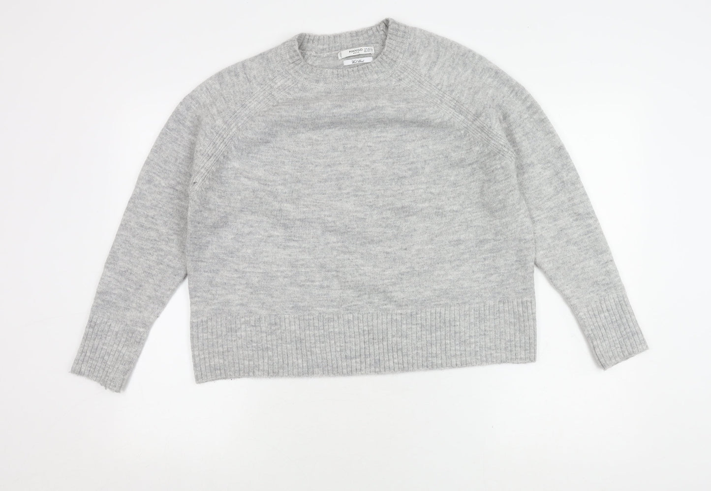 Mango Women's Grey Wool Blend Pullover Jumper XS