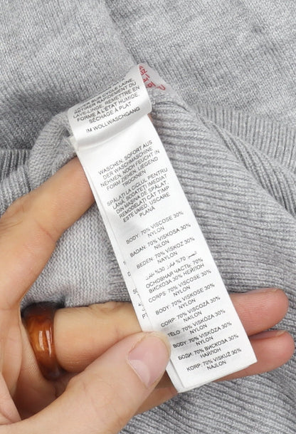 Close-up detail of Red Herring Women's Grey jumper, size 12