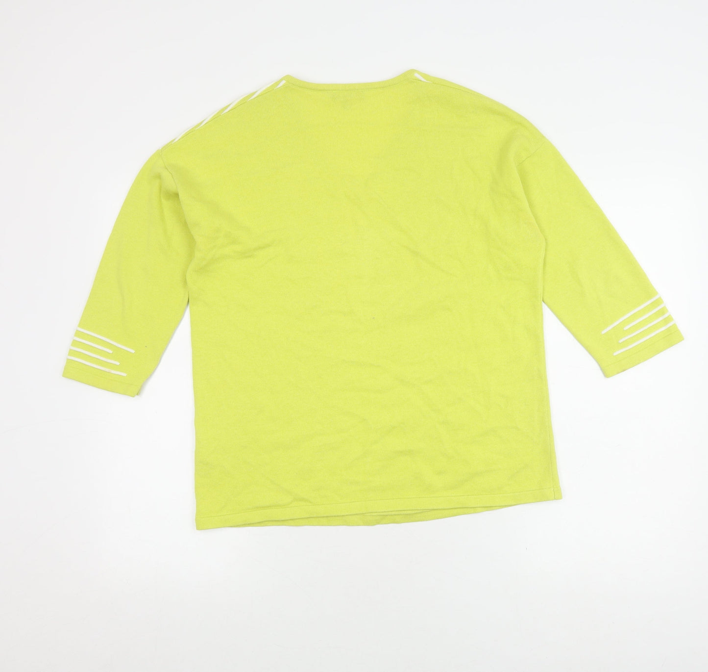 Marble Women's Green V-Neck Pullover Jumper Size 12