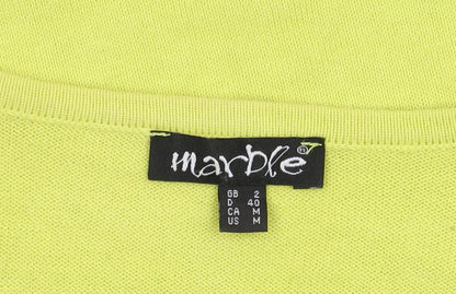 Marble Women's Green V-Neck Pullover Jumper Size 12