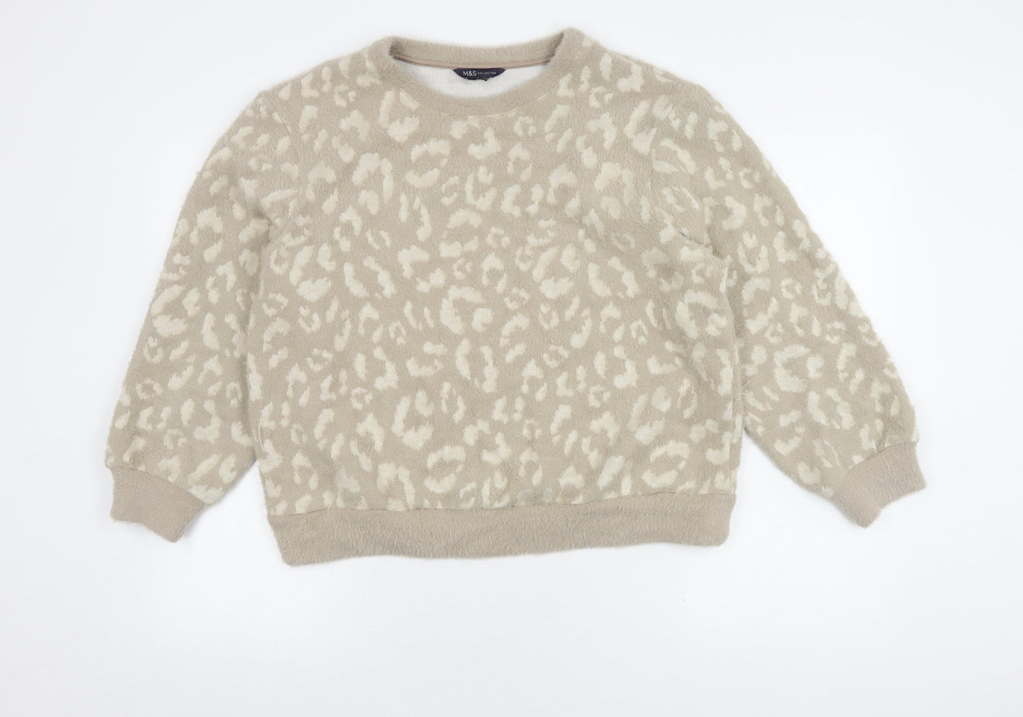 Marks and Spencer Women's Beige Animal Print Jumper M