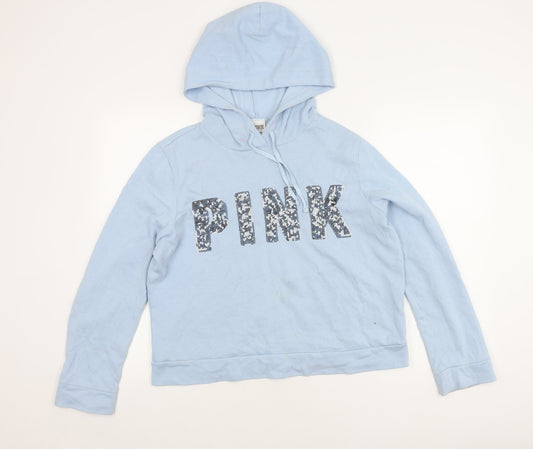 Victoria's Secret Women’s Blue Hoodie Size L Sequin Detail