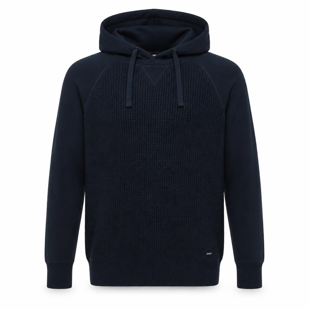 Next Men's Black S Pullover Hoodie Waffle-Knit Jumper