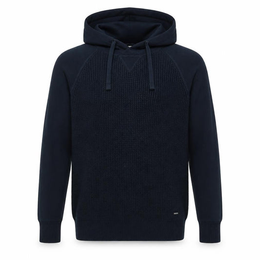 Next Men's Black S Pullover Hoodie Waffle-Knit Jumper
