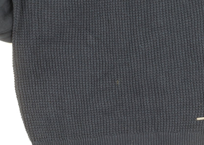 Next Men's Black S Pullover Hoodie Waffle-Knit Jumper