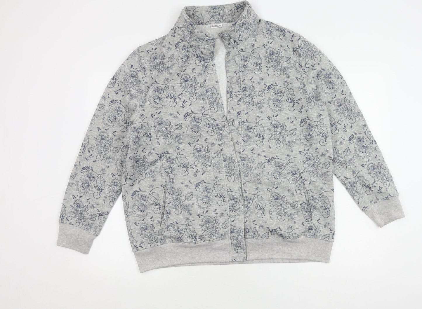 Damart Women’s Grey Floral Jumper L
