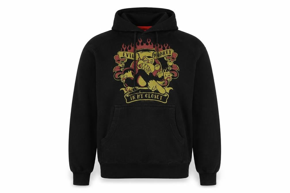 Bravado Black Cartoon Hoodie, Small, Unisex Pullover