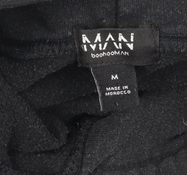 boohooMAN Men's M Black Cartoon Pullover Hoodie