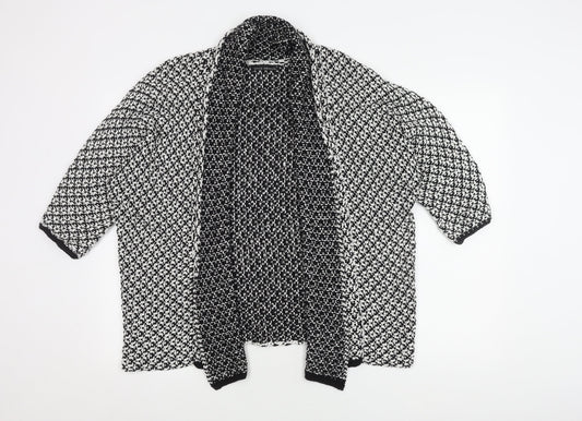 David Emanuel Women's Black Open-Knit Cardigan S