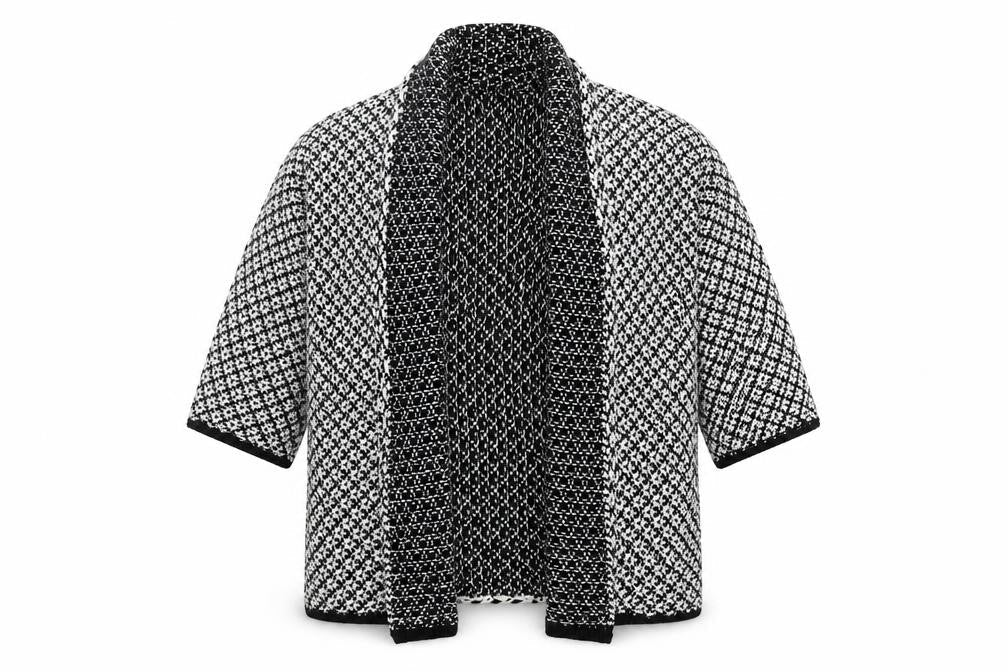 David Emanuel Women's Black Open-Knit Cardigan S