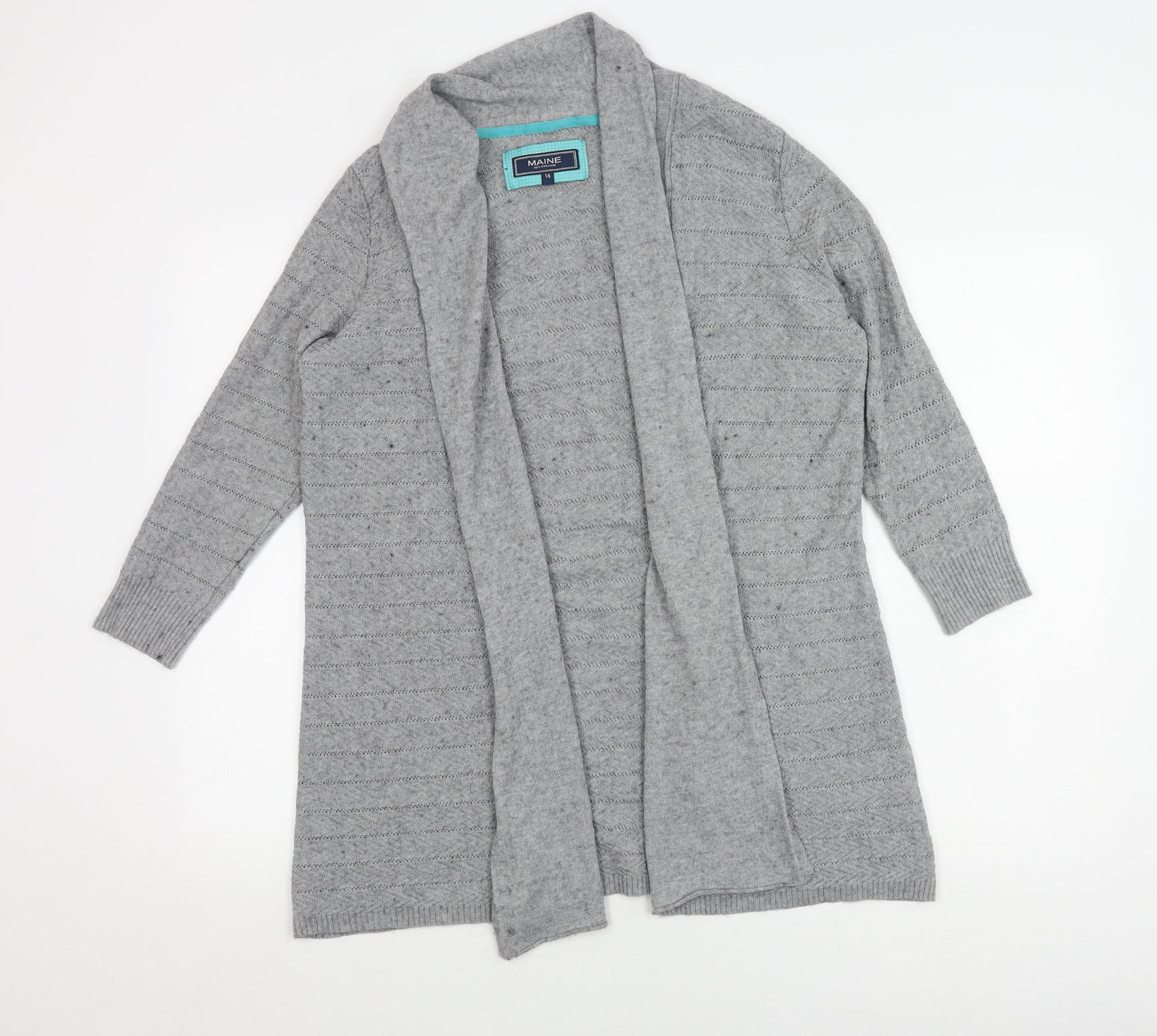 Maine New England Women's Grey Cardigan Size 16