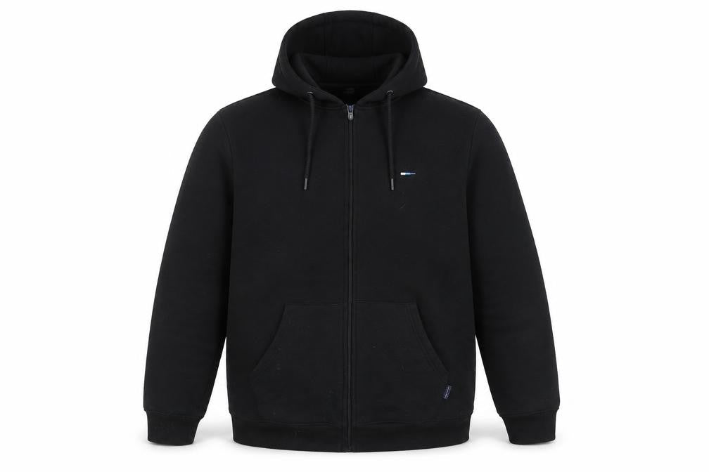 BadRhino Men's Black Hooded Casual Jacket L