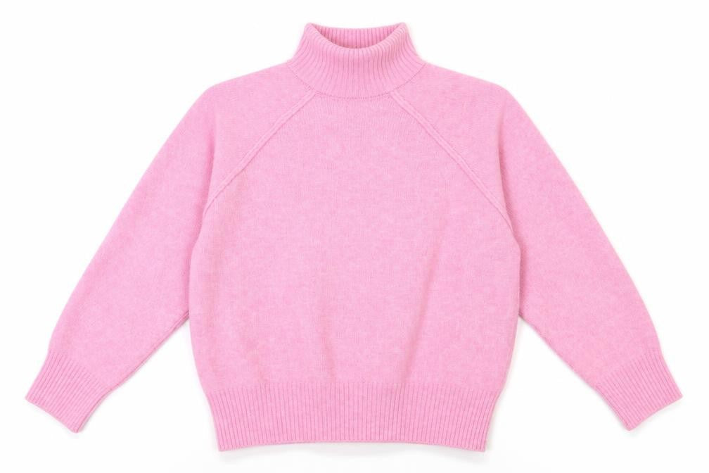 MNG Pink High Neck Wool Jumper, Women's XS