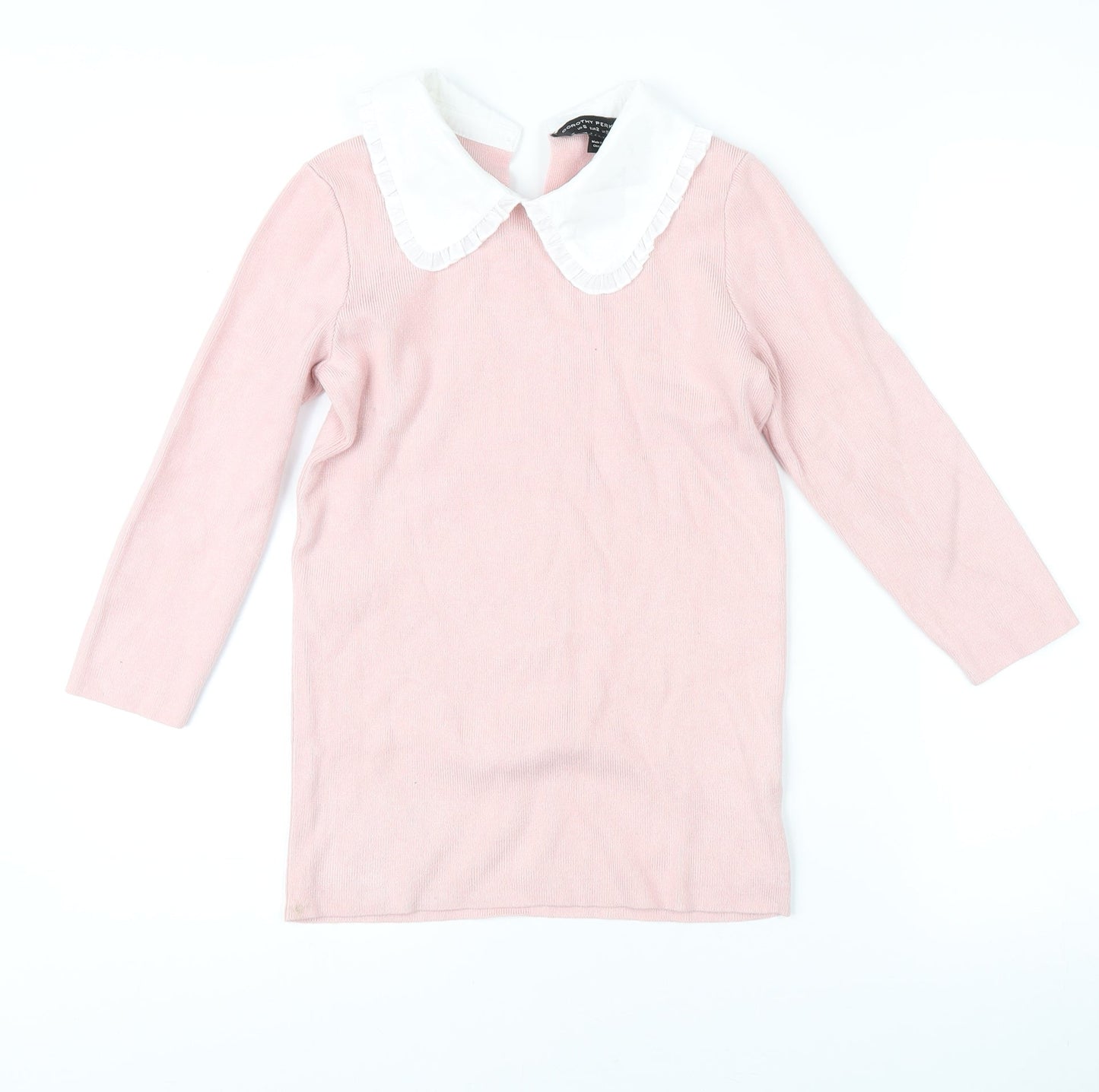 Dorothy Perkins Women's Pink Collared Tunic Jumper, Size S