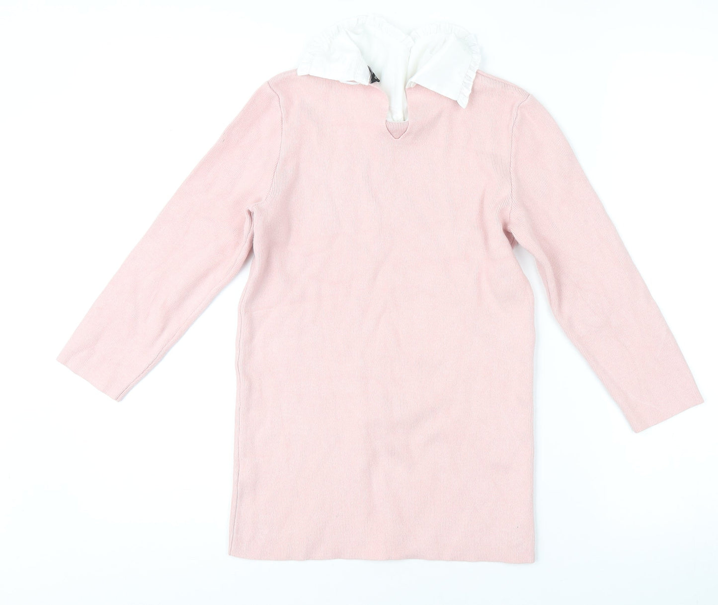 Dorothy Perkins Women's Pink Collared Tunic Jumper, Size S