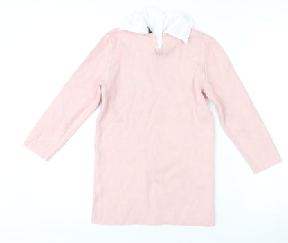 Dorothy Perkins Women's Pink Collared Tunic Jumper, Size S