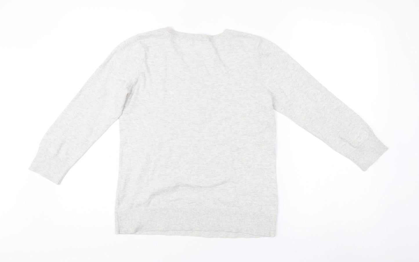 Oasis Women's Grey XS Pullover Jumper with Embroidery