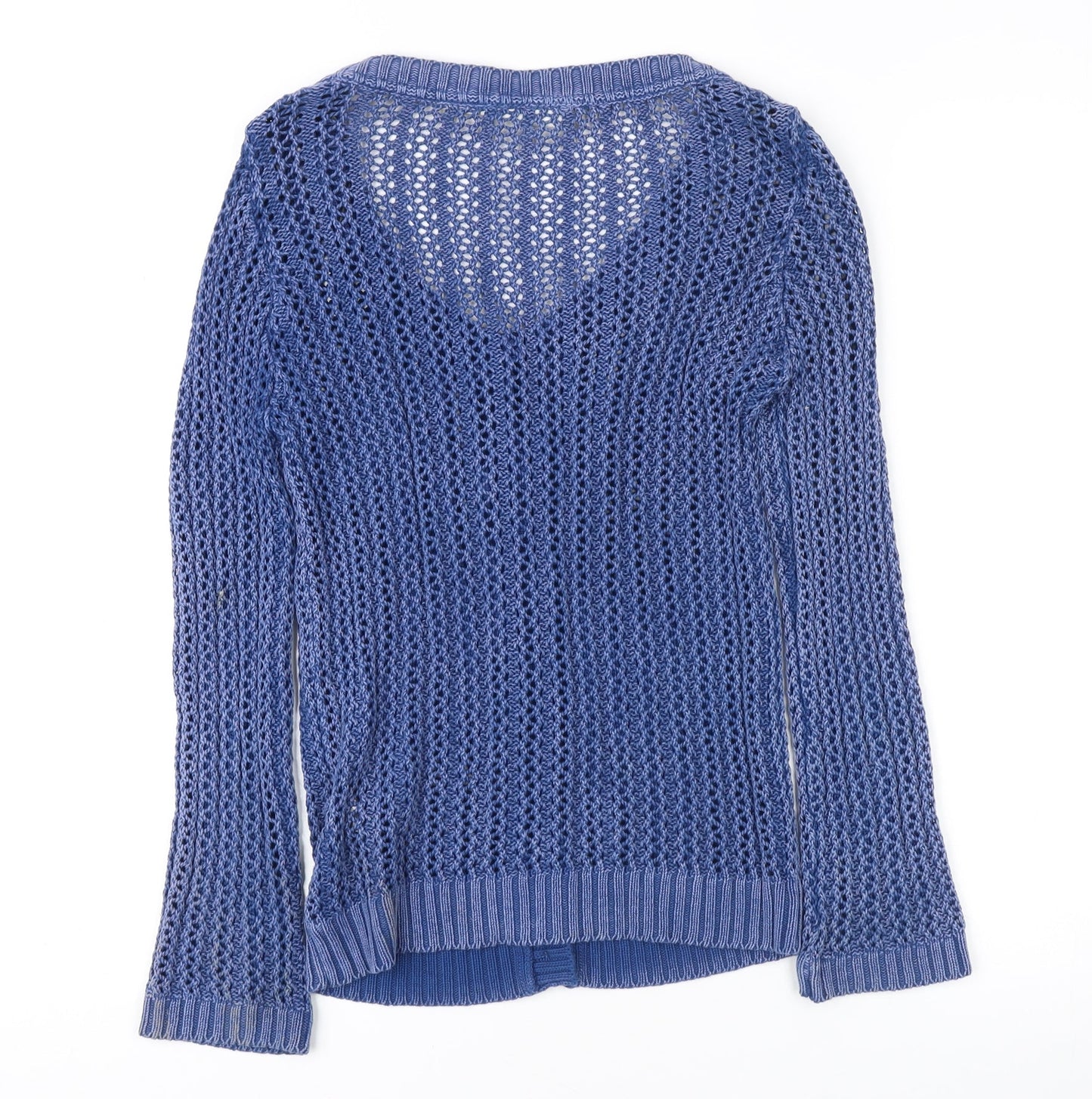 H&M Women's Blue Cardigan - Size 8, Cotton Knit