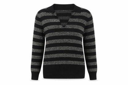 Marks & Spencer Black Striped Women's Pullover M