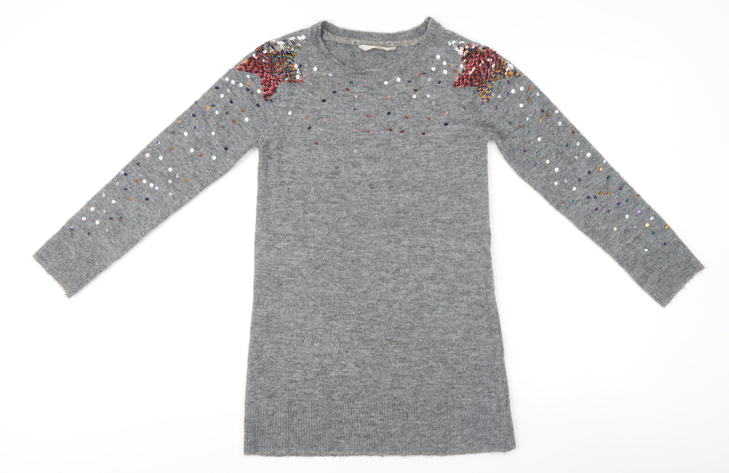 John Lewis Grey Sequin Jumper Teens Size 10 Pullover