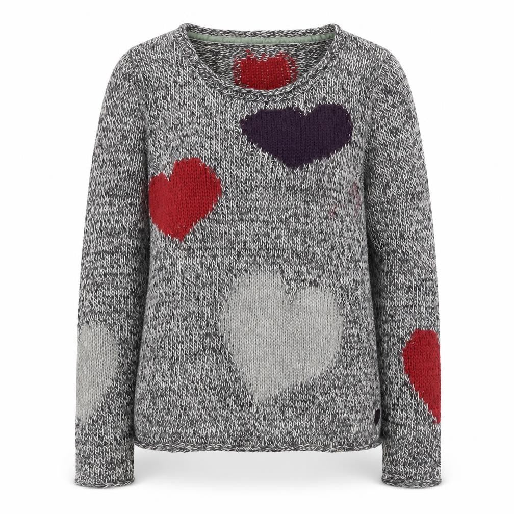 Women's Multicoloured Heart Pullover Jumper Size 10