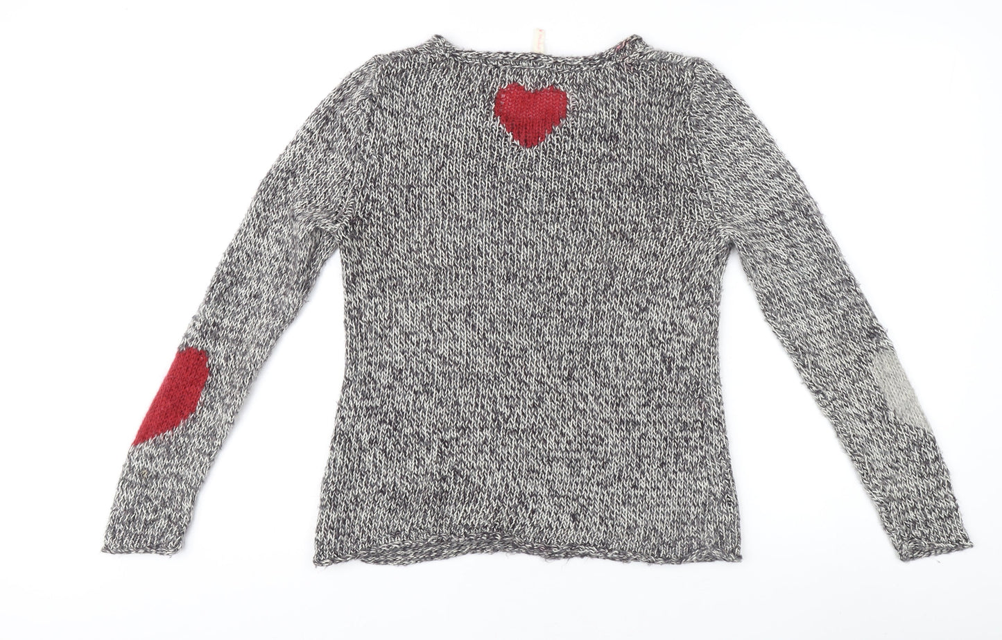 Women's Multicoloured Heart Pullover Jumper Size 10