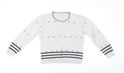 Country Casuals Women's Grey Polka Dot Pullover Jumper M