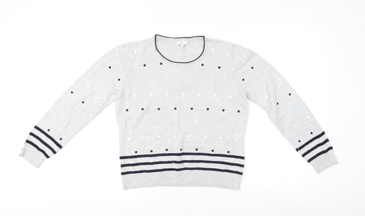 Women's Grey Polka Dot Pullover Jumper M