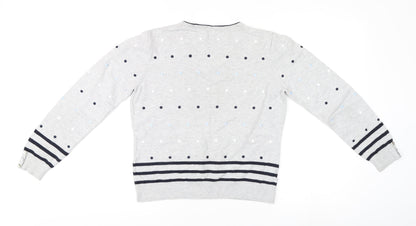 Country Casuals Women's Grey Polka Dot Pullover Jumper M