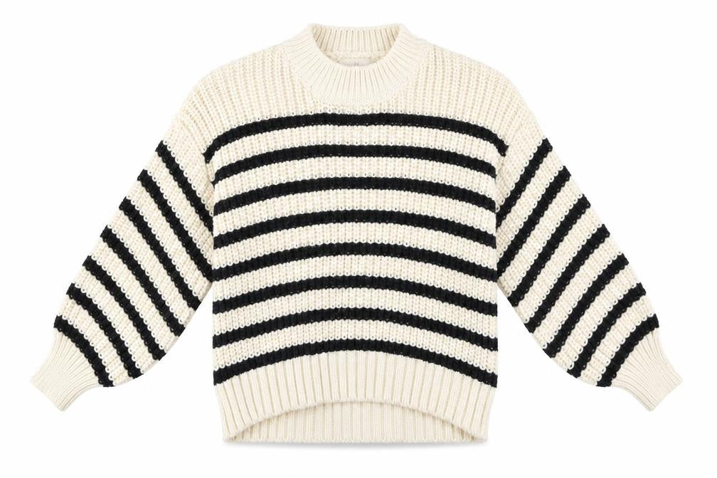 H&M Women's Beige Striped Pullover Jumper, M