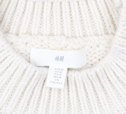H&M Women's Beige Striped Pullover Jumper, M