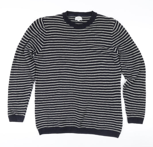 Next Women's Blue Striped Knit Jumper, Size M