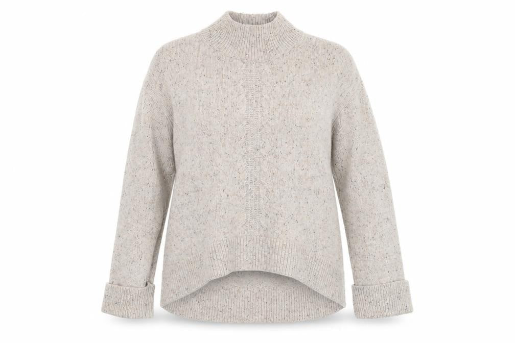 John Lewis Beige Mock Neck Women's Pullover Size 16
