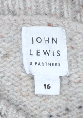 John Lewis Beige Mock Neck Women's Pullover Size 16