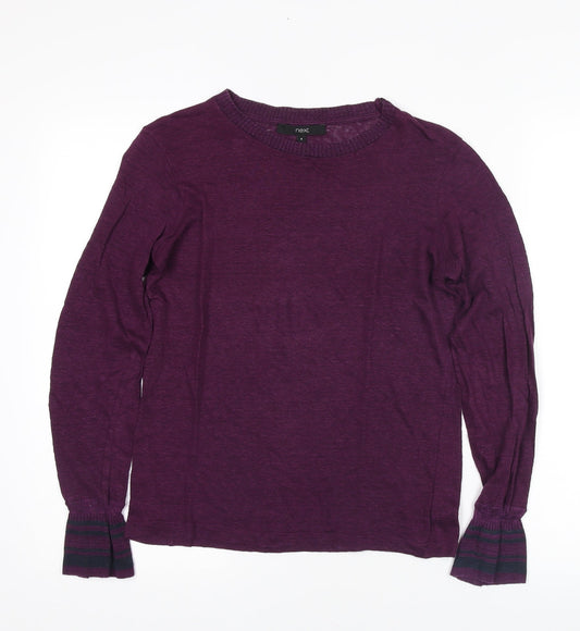 Next Women’s Purple Linen Pullover Jumper Size 6