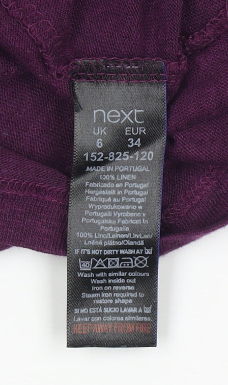 Next Women’s Purple Linen Pullover Jumper Size 6
