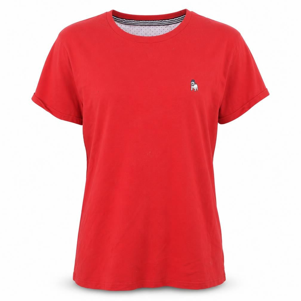 The Spitalfields Red Cotton Unisex XL T-Shirt Crew Neck