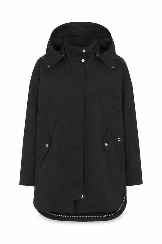 Zara Women's Black Parka Coat XS Hooded