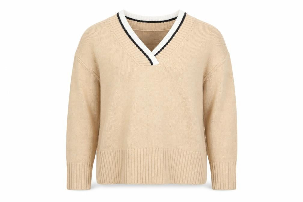 Next Women's Beige V-Neck Pullover Jumper M