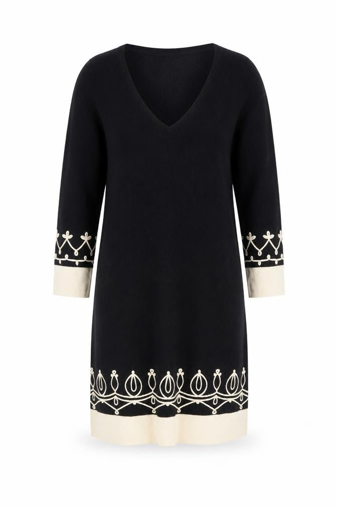 Monsoon Women's Black Tunic Jumper, Size S, V-Neck Style