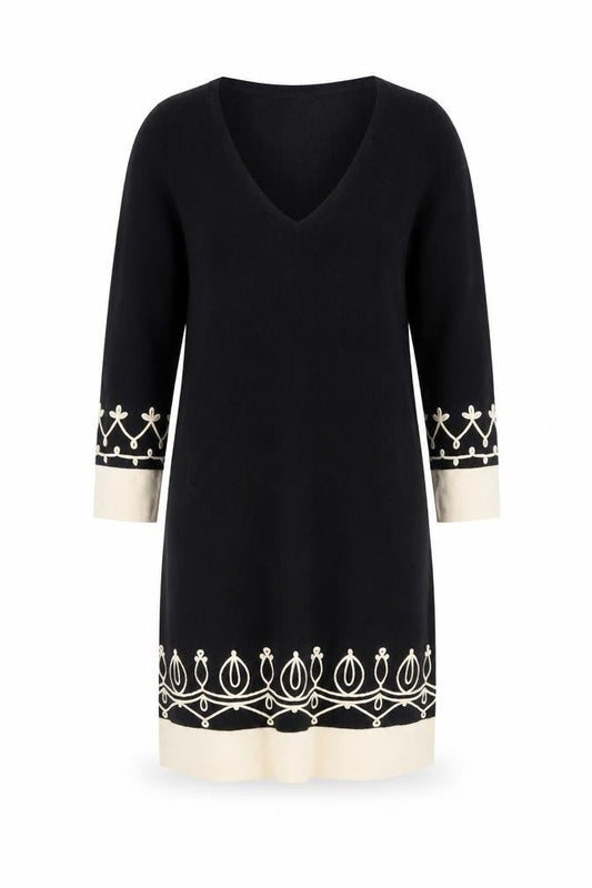 Monsoon Women's Black Tunic Jumper, Size S, V-Neck Style