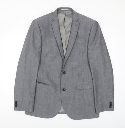 Next Men's Grey Wool Blazer, Size 40R Formal